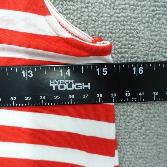 Style&co. Tank Dress Women's Size XS Red/White Striped Rayon V-Neck Flared - Picture 3 of 7